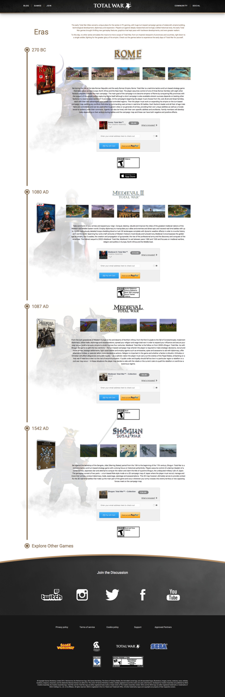 Total War - Eras Page